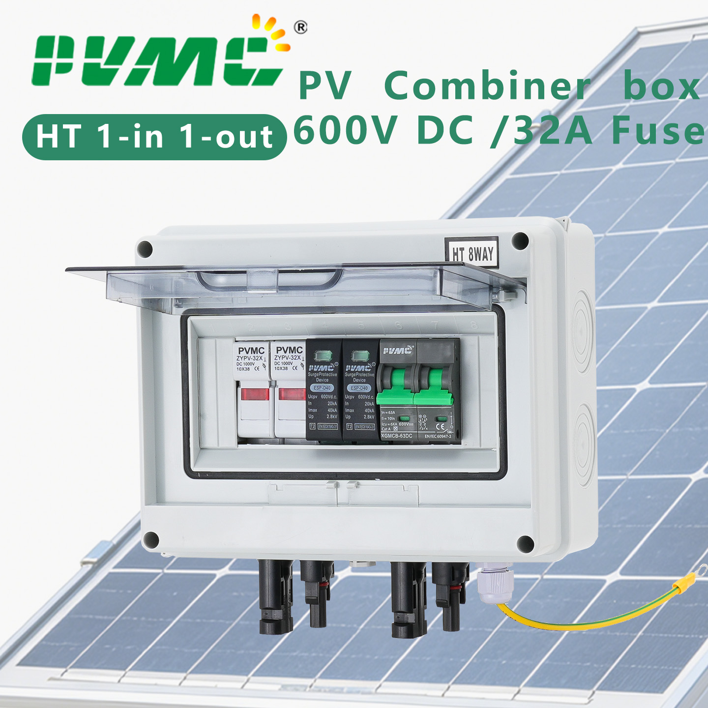 PVMC 1 in 1 out DC 600V Solar  – Solar Combiner Box Bewertung und Preis