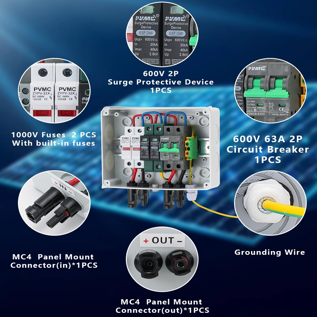 PVMC 1 in 1 out DC 600V Solar  – Solar Combiner Box Bewertung und Preis