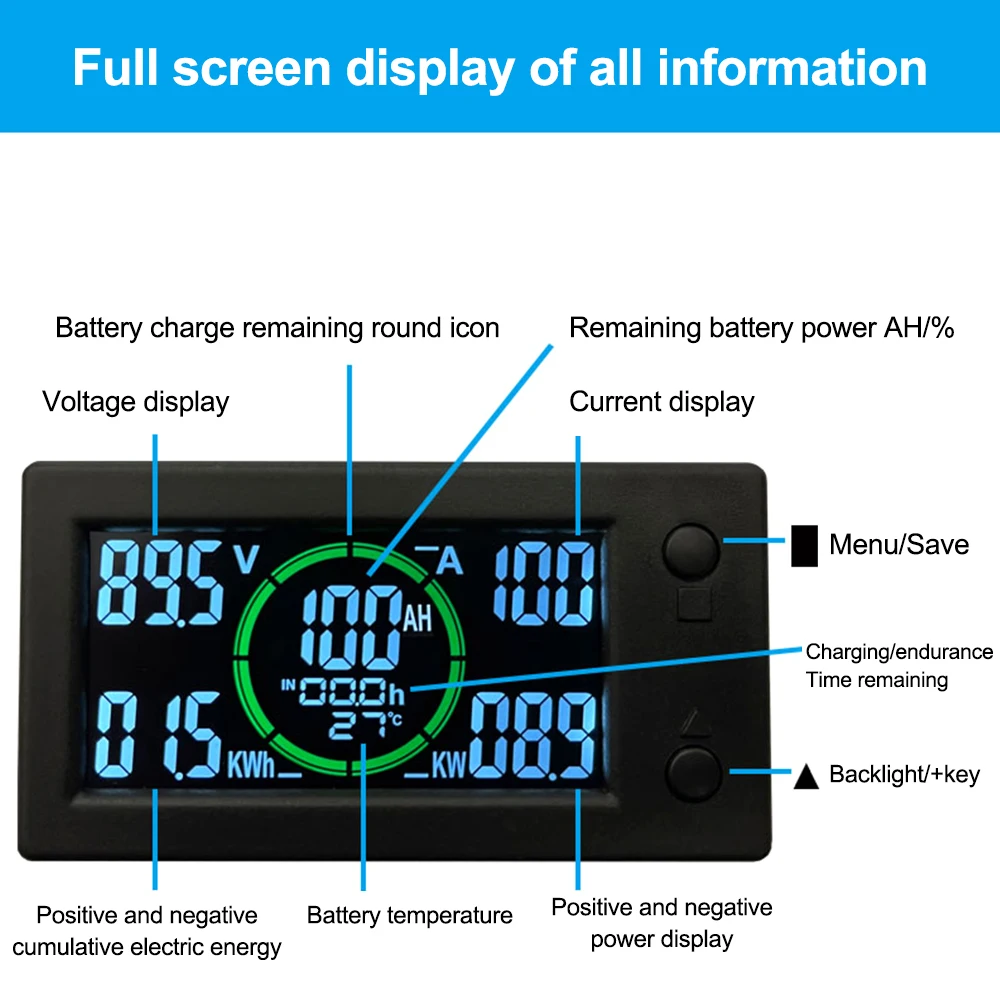 Battery Monitor DC 5-120V 50A  – Battery Monitor Coulometer Bewertung und Preis