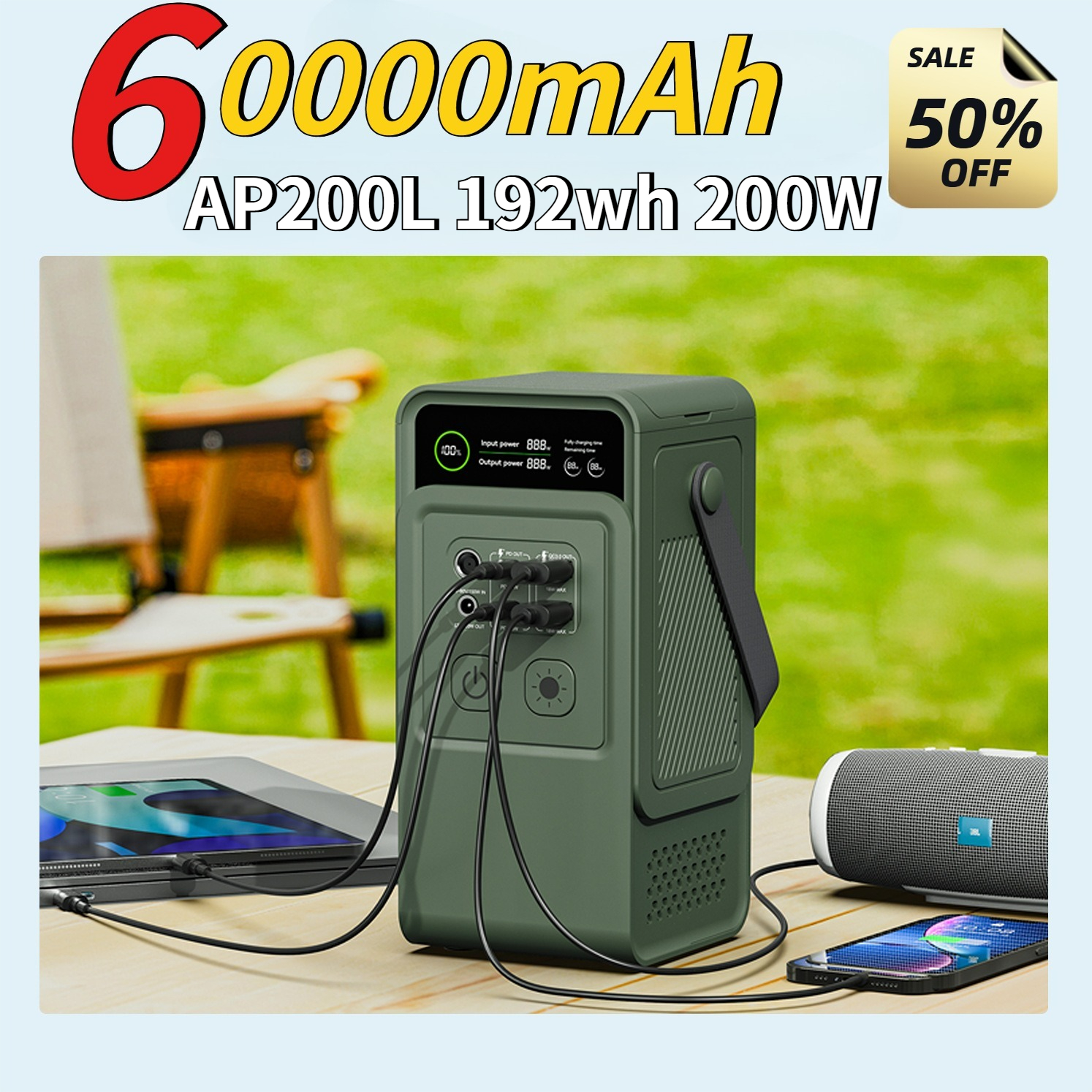 60000mAh 200W 192Wh Camping Po – Lifepo4 Battery Pack Bewertung und Preis
